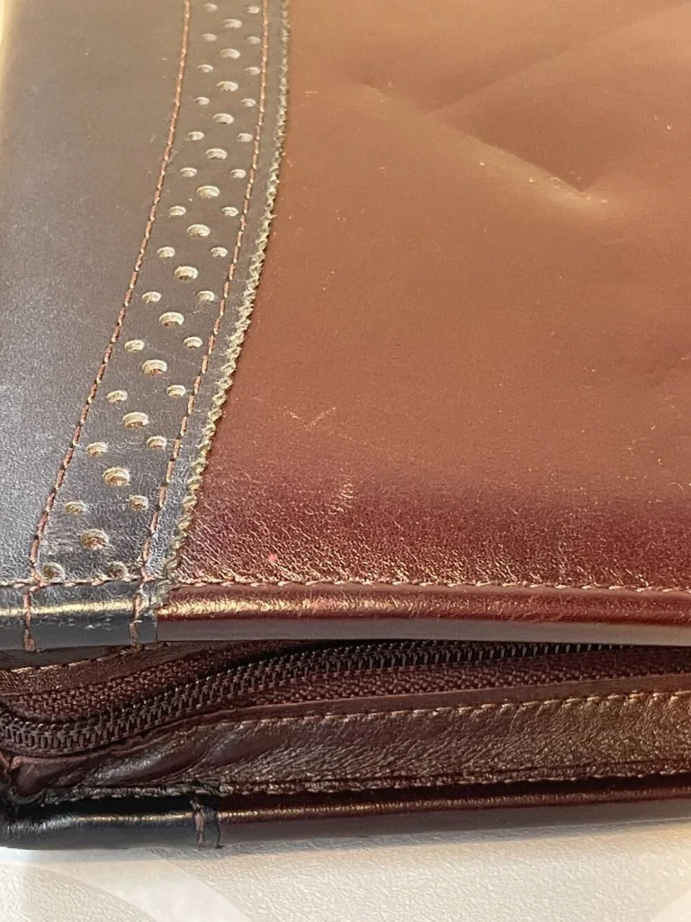 Franklin Quest Vintage Top Grain Leather Planner Binder Made in USA Organizer